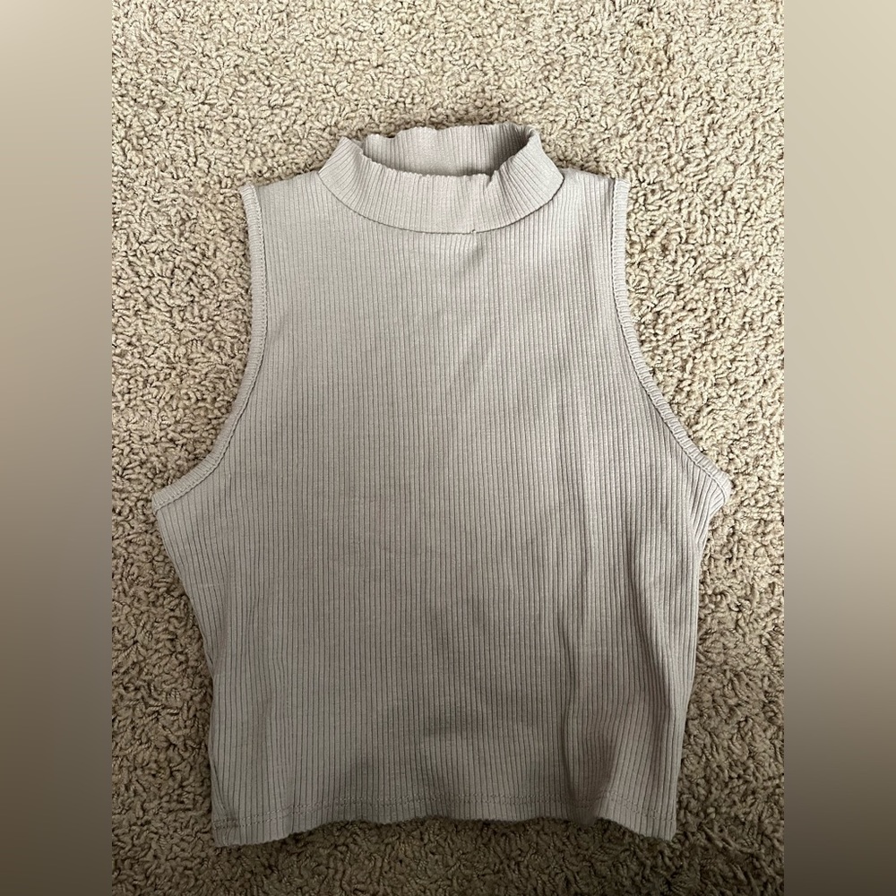 Saints: XS beige turtle neck tank top